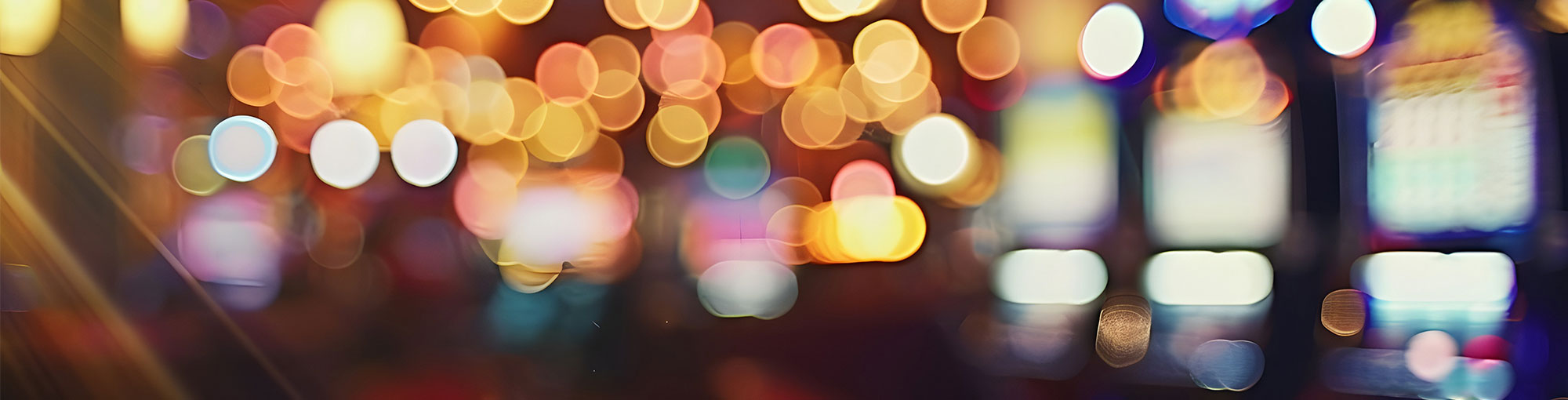 Blurry lights from the gaming machines