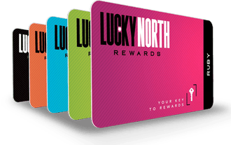 Lucky North Rewards cards stacked